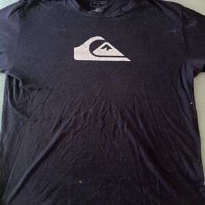 Quiksilver Men's Navy Tee with White Logo